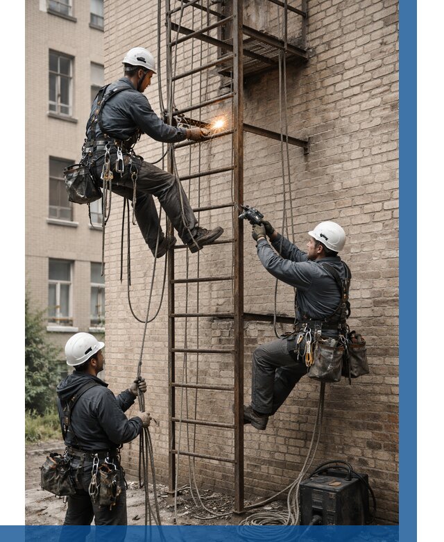 Ремонт пожарной лестницы в Южноуральске от 8202 р. | ВЫСОТНИК-Жрк