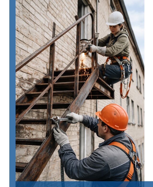 Ремонт и восстановление пожарных лестниц с выездом в Южноуральске