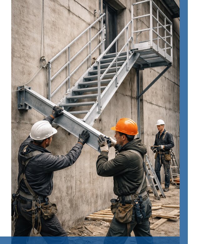 Монтаж металлических лестниц в Южноуральске от 16404 р. | ВЫСОТНИК-Жрк