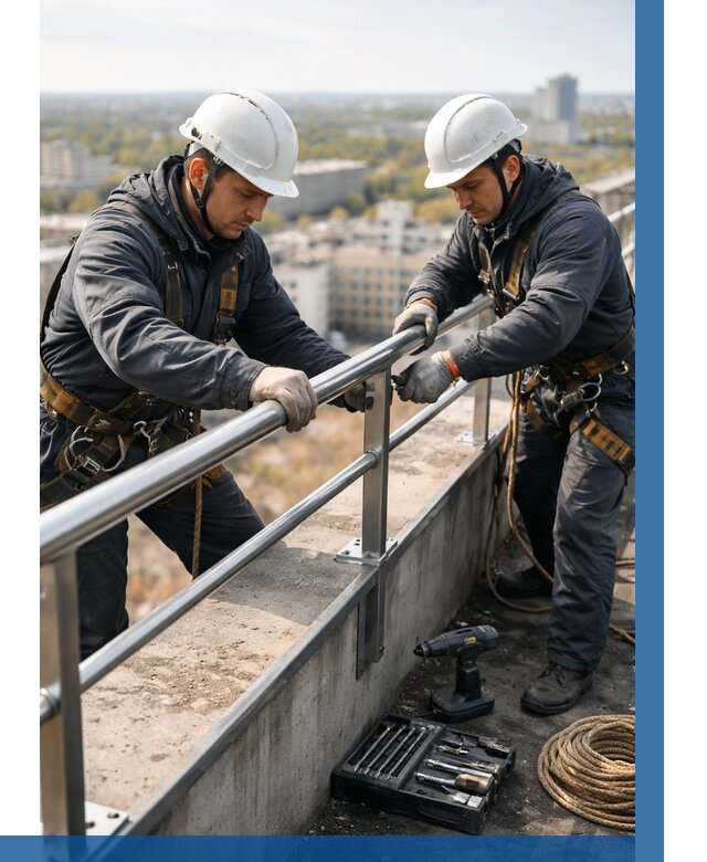 Монтаж перил на высоте в Южноуральске от 2734 р. | ВЫСОТНИК-Жрк