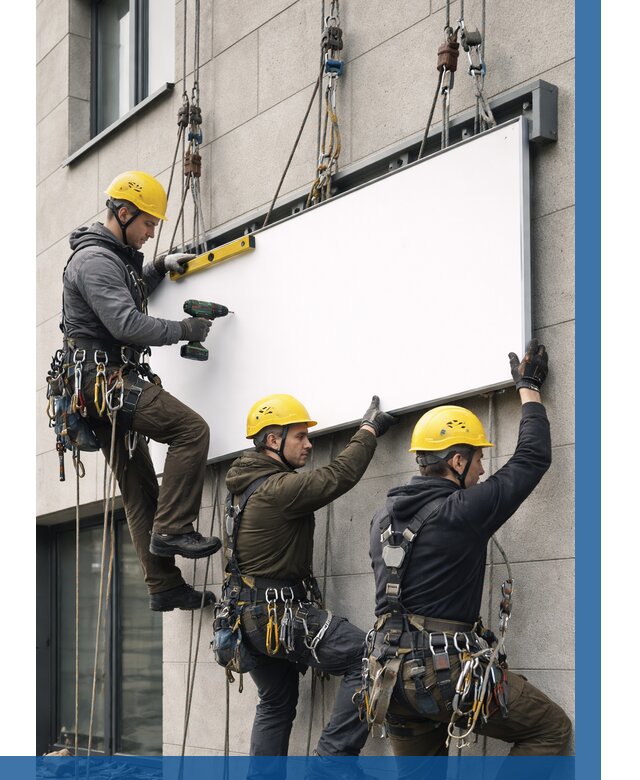 Монтаж рекламной вывески в Южноуральске от 8749 р. | ВЫСОТНИК-Жрк