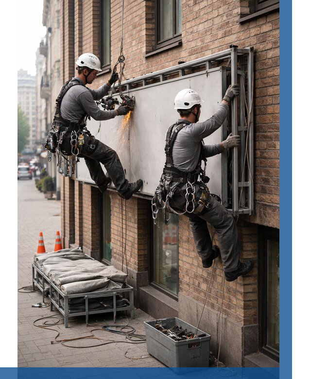 Демонтаж рекламной вывески в Южноуральске от 7108 р. | ВЫСОТНИК-Жрк