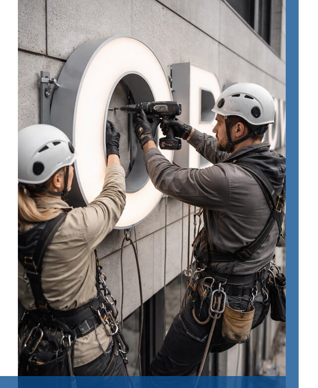 Монтаж световых букв в Южноуральске от 3281 р. под ключ ВЫСОТНИК-Жрк