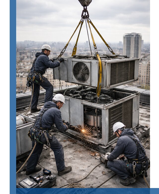 Демонтаж крышной установки в Южноуральске любой сложности