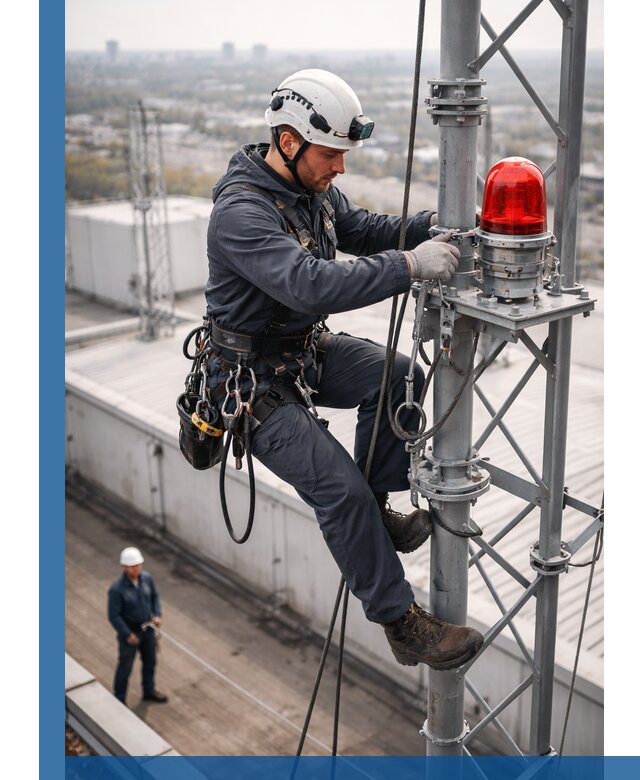 Монтаж заградительных огней и обслуживание объектов в Южноуральске