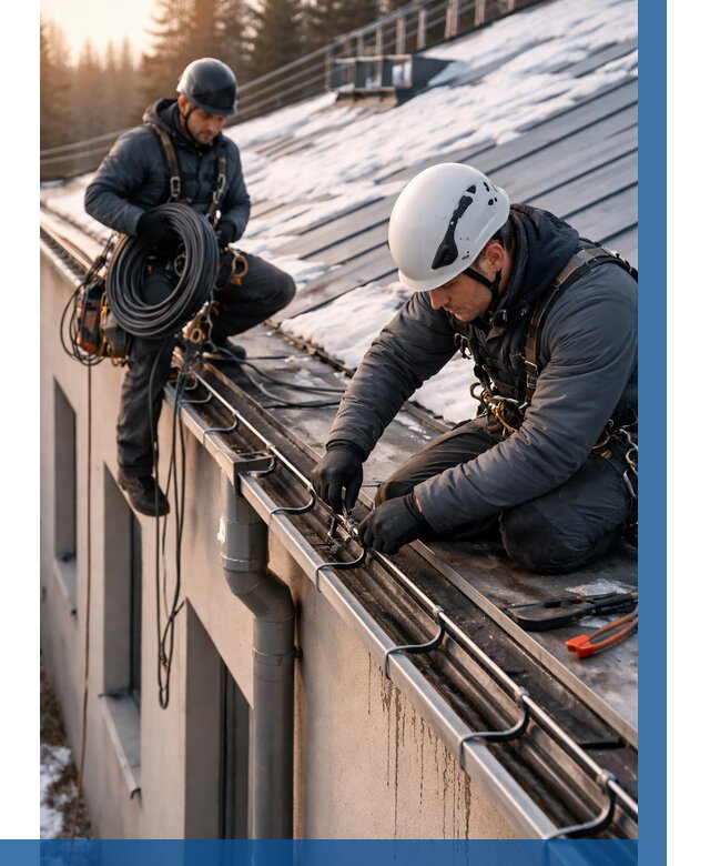 Монтаж греющего кабеля на кровле в Южноуральске от 492 р. | ВЫСОТНИК-Жрк