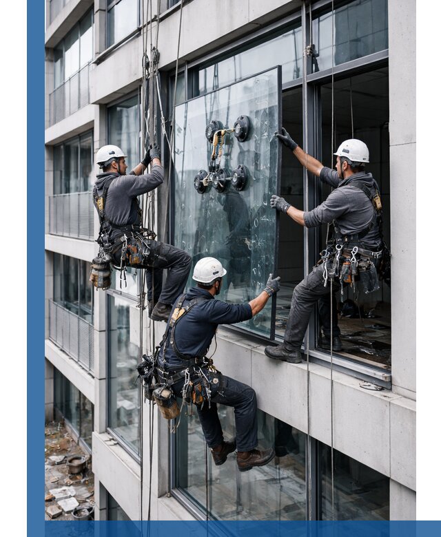 Фасадное остекление и монтаж витражей зданий в Южноуральске под ключ