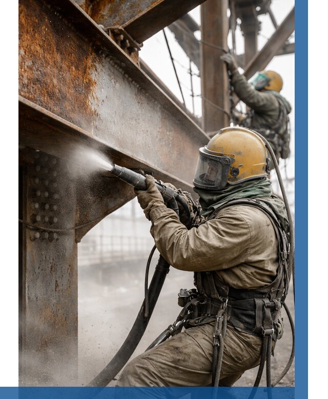 Пескоструйная очистка металлоконструкций в Южноуральске по 656 р.  ВЫСОТНИК-Жрк