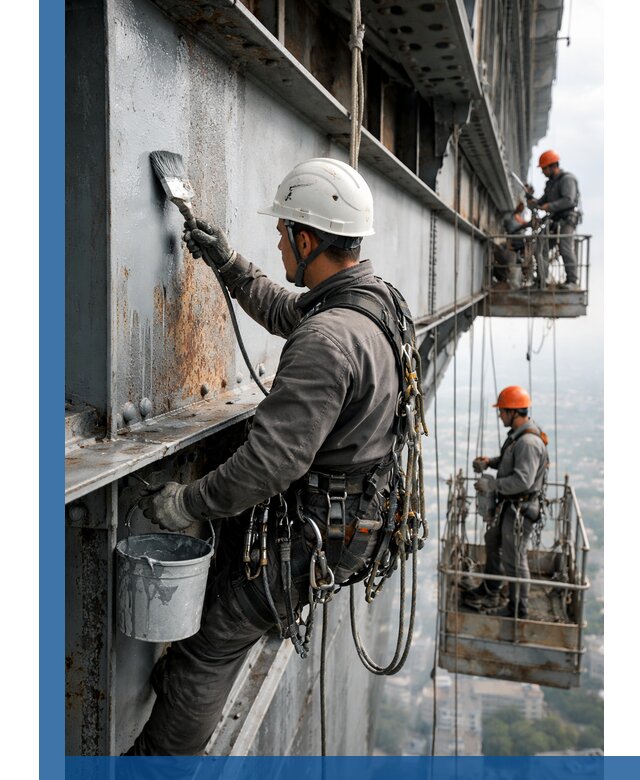 Покраска металлоконструкций на высоте в Южноуральске профессионально