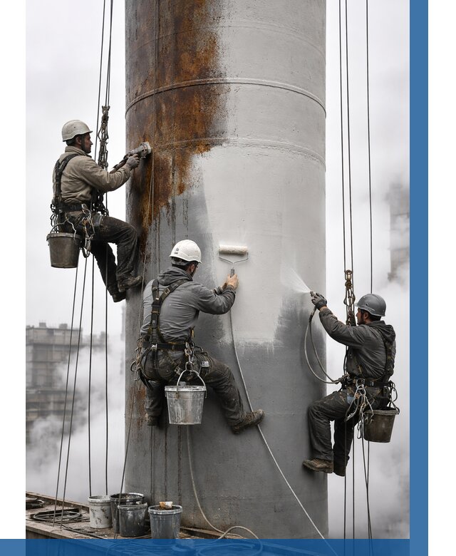 Покраска дымовых труб в Южноуральске от 9296 р. | ВЫСОТНИК-Жрк