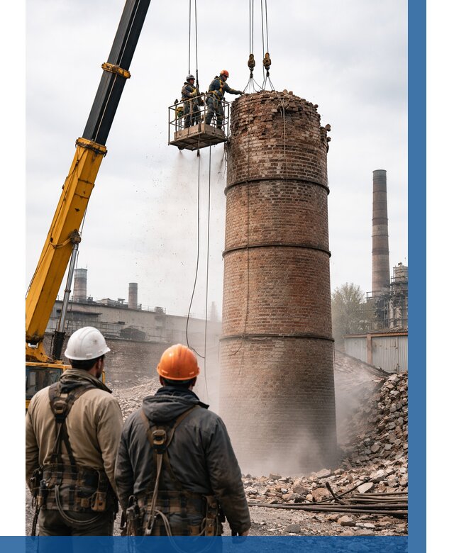 Демонтаж дымовой трубы в Южноуральске от 98424 р. | ВЫСОТНИК-Жрк, смета