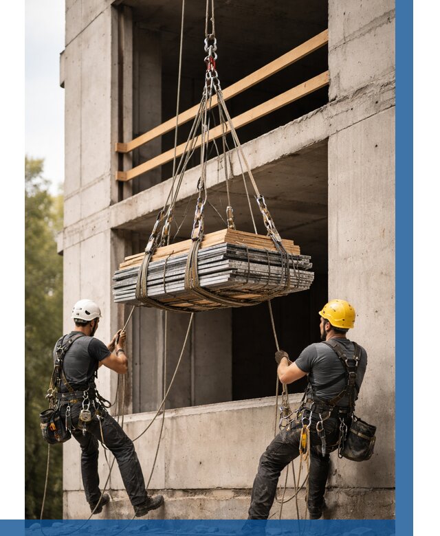 Подъем материала на этаж веревками в Южноуральске от 1640 р. | ВЫСОТНИК-Жрк