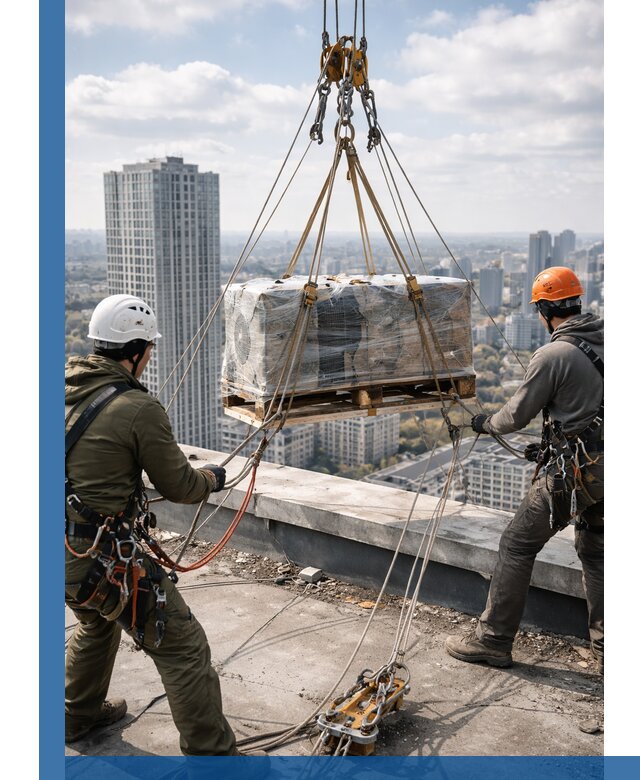 Подъем и монтаж крупногабаритных грузов на крышу в Южноуральске