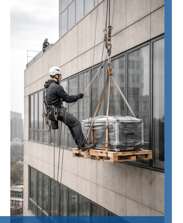 Спуск груза по фасаду в Южноуральске от 3828 р. | ВЫСОТНИК-Жрк