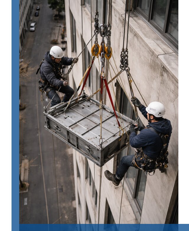 Спуск и подъем грузов по фасаду в Южноуральске для зданий
