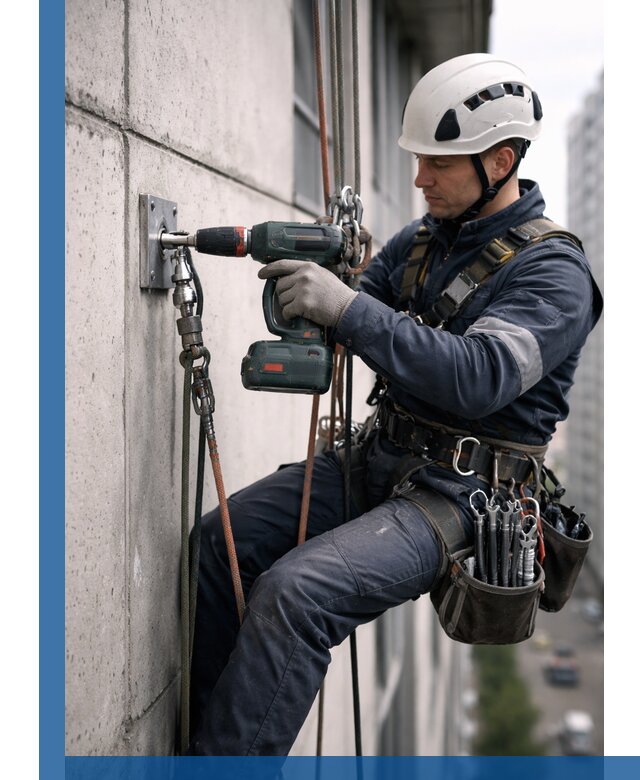 Установка анкерных точек для высотных работ в Южноуральске